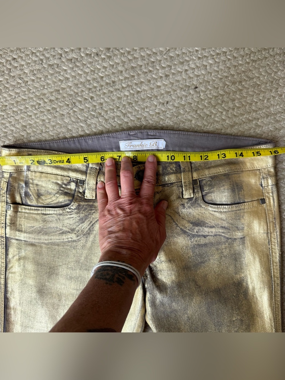 Frankie B Gold Wax Skinny Jeans - Picture 12 of 16